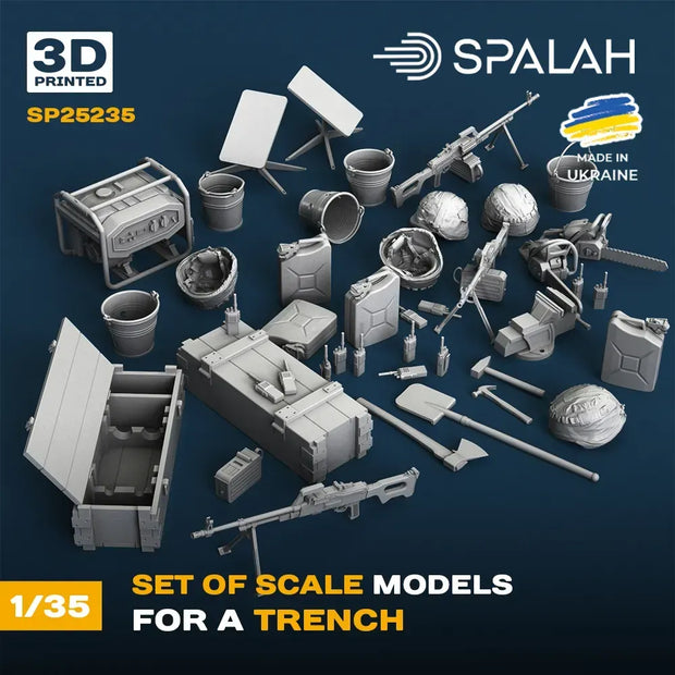 Spalah SP25235 For a Trench Scale Model Kit for Diorama 1:35 | Detailed 3D Printed Resin Kit