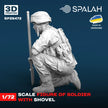 Spalah SP25472 Soldier with a shovel Scale Figure Model 1:72 | Detailed 3D Printed Resin Kit