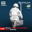 Spalah SP25472 Soldier with a shovel Scale Figure Model 1:72 | Detailed 3D Printed Resin Kit