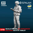 Spalah SP25572 Ukrainian soldier with a tablet Scale Figure Model 1:72 | Detailed 3D Printed Resin Kit