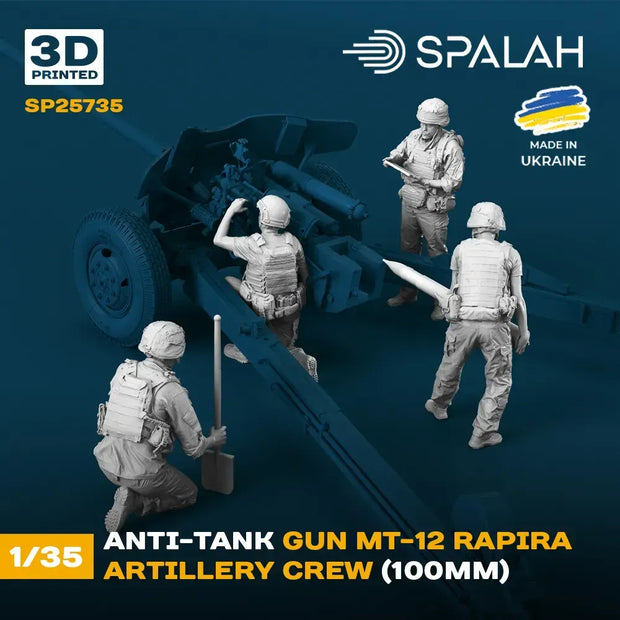 Spalah SP25735 Anti-tank gun MT-12 Rapira artillery crew Scale Figure Model 1:35 | Detailed 3D Printed Resin Kit