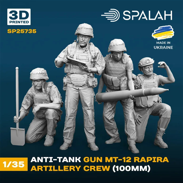 Spalah SP25735 Anti-tank gun MT-12 Rapira artillery crew Scale Figure Model 1:35 | Detailed 3D Printed Resin Kit