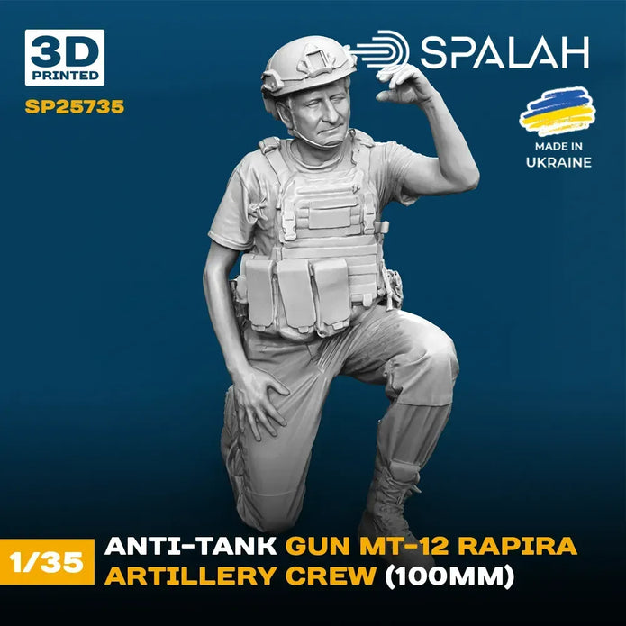 Spalah SP25735 Anti-tank gun MT-12 Rapira artillery crew Scale Figure Model 1:35 | Detailed 3D Printed Resin Kit