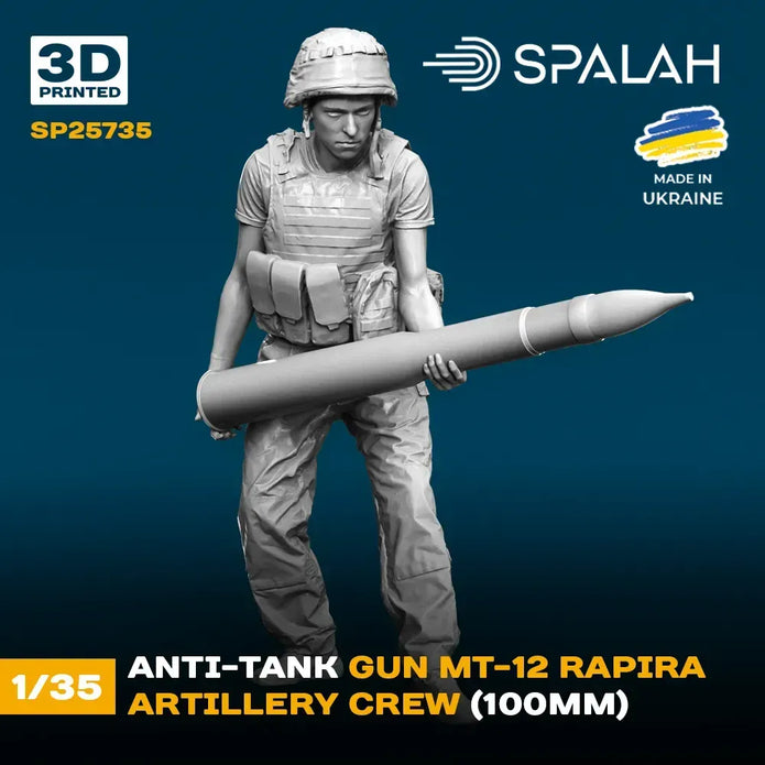 Spalah SP25735 Anti-tank gun MT-12 Rapira artillery crew Scale Figure Model 1:35 | Detailed 3D Printed Resin Kit