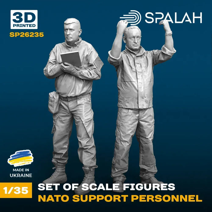 Spalah SP26235 Set of figures NATO support personel Scale Figure Model 1:35 | Detailed 3D Printed Resin Kit