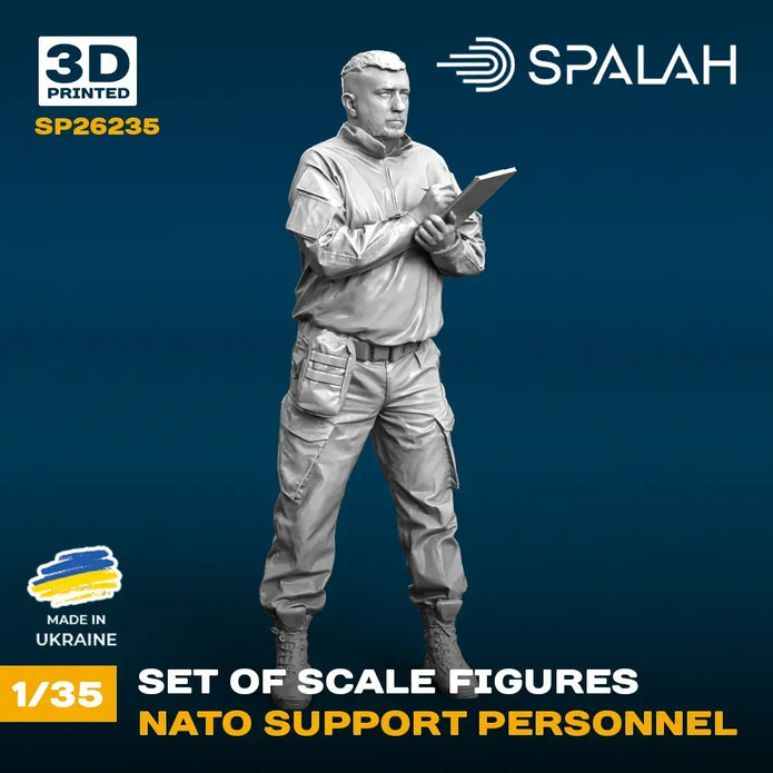 Spalah SP26235 Set of figures NATO support personel Scale Figure Model 1:35 | Detailed 3D Printed Resin Kit