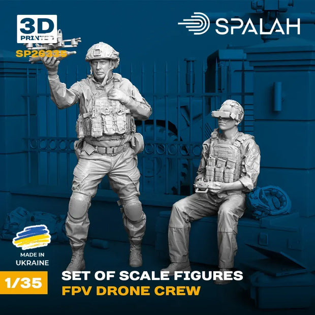 Spalah SP26335 Set of figures FPV drone crew Scale Figure Model 1:35 | Detailed 3D Printed Resin Kit