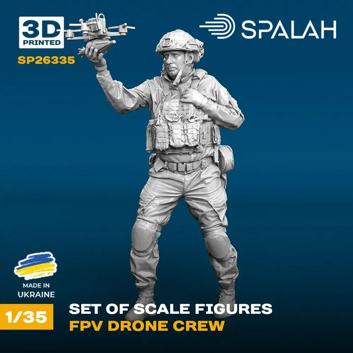 Spalah SP26335 Set of figures FPV drone crew Scale Figure Model 1:35 | Detailed 3D Printed Resin Kit