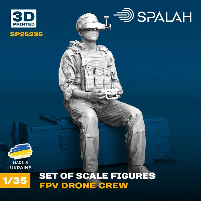 Spalah SP26335 Set of figures FPV drone crew Scale Figure Model 1:35 | Detailed 3D Printed Resin Kit