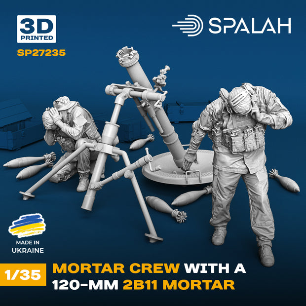 Spalah SP27235 Set of model and figures "Mortar crew with a 120-mm 2B11 mortar" Scale 1:35