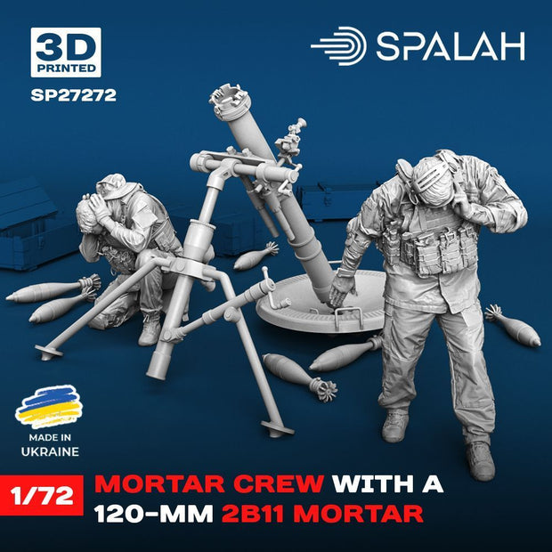 Spalah SP27272 Set of model and figures "Mortar crew with a 120-mm 2B11 mortar" Scale 1:72