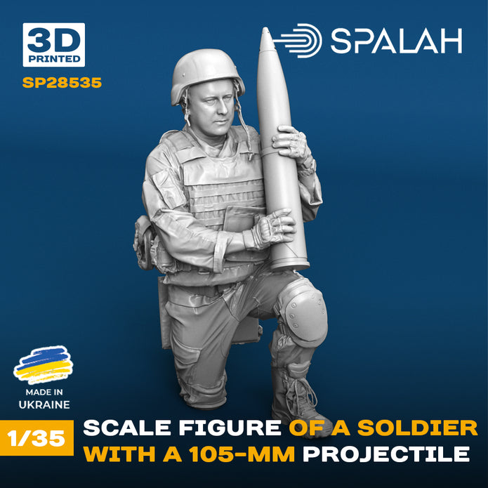 Spalah SP28535 Figure "Soldier with 105 mm projectile" Scale 1:35