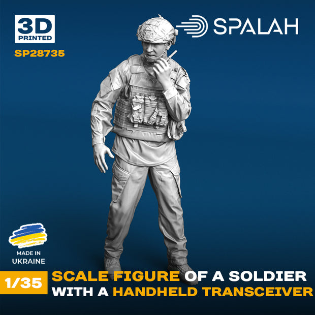 Spalah SP28735 Figure "Soldier with handheld transceiver" Scale 1:35