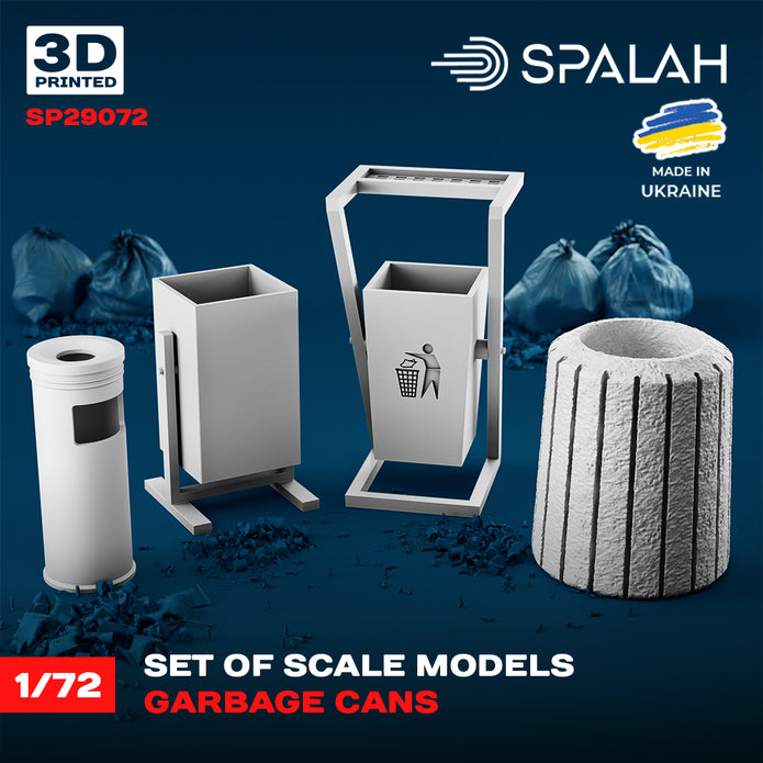 Spalah SP29072 Set of scale models "Garbage cans", (4 pcs.) Scale 1:72