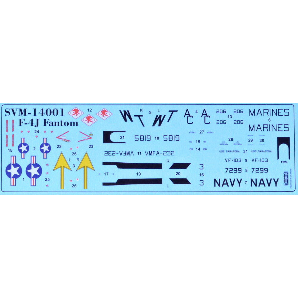 Fighter McDonnell Douglas F4J Phantom II, Aircraft Model Kit Scale 1:144 SOVA-M SVM 14001