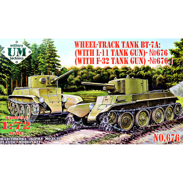 UMT 676 Tank "BT-7A" with L-11 tank gun Scale 1:72 Plastic Model Tank Kit