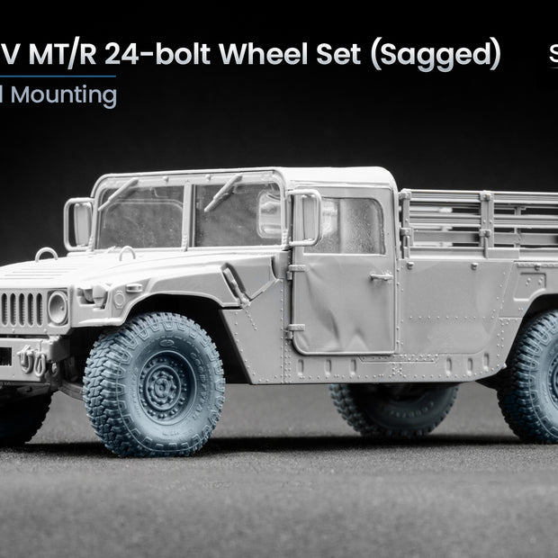 HMMWV MT/R 24-bolt Sagged Wheel Set (for Academy, ICM, Universal) 1:35 Scale X WM 35001S