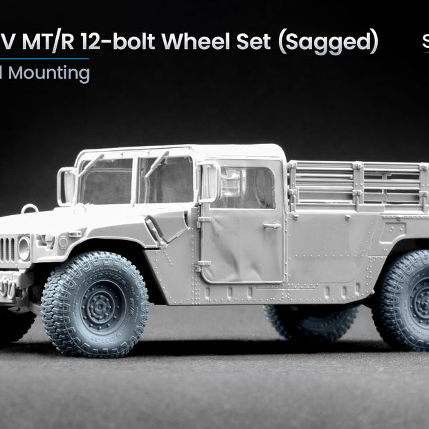 HMMWV MT/R 12-bolt Sagged Wheel Set (for Academy, ICM, Universal) 1:35 Scale X WM 35002S