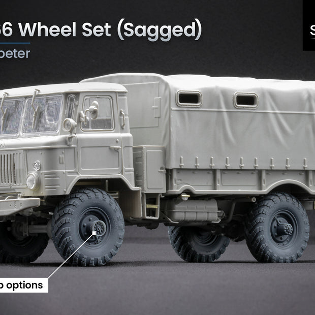 GAZ-66 Sagged Wheel Set (for Trumpeter model kit) 1:35 Scale X WM 35005S