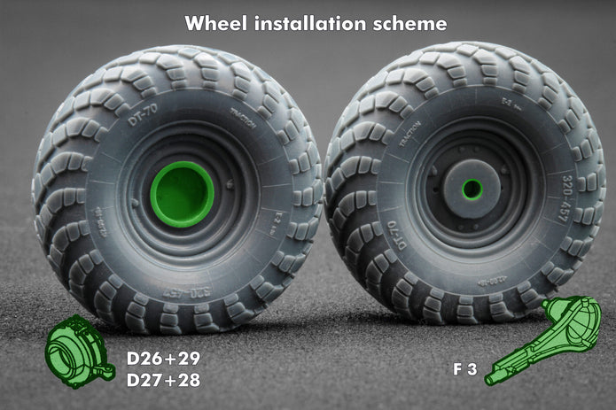 GAZ-66 Sagged Wheel Set (for Trumpeter model kit) 1:35 Scale X WM 35005S