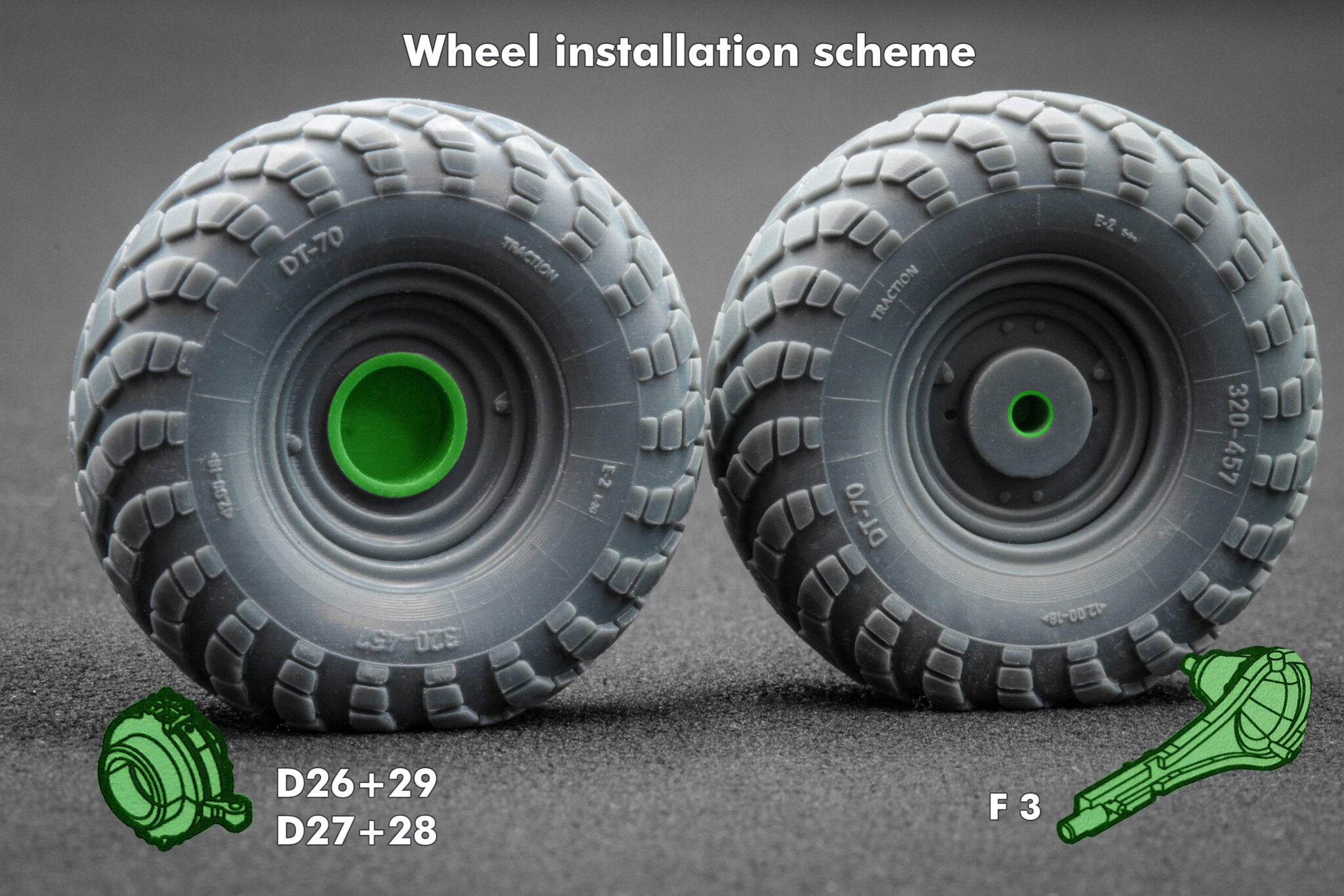 GAZ-66 Ordinary Wheel Set (forTrumpetermodel kit) 1:35 Scale X WM 35005