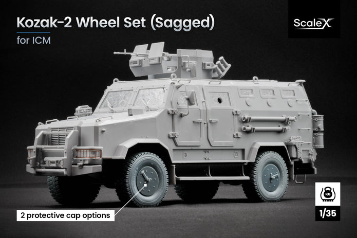 Kozak-2 Sagged Wheel Set (for ICM model kit) 1:35 Scale X WM 35006S