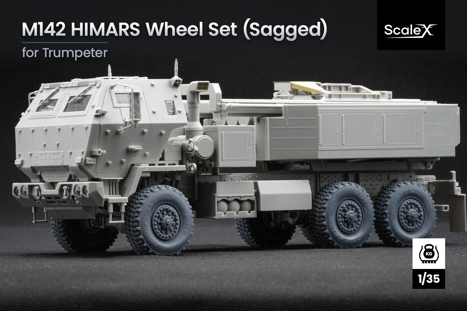 HIMARS Sagged Wheel Set for Trumpeter (for Trumpeter model kit) 1:35 Scale X WM 35011S