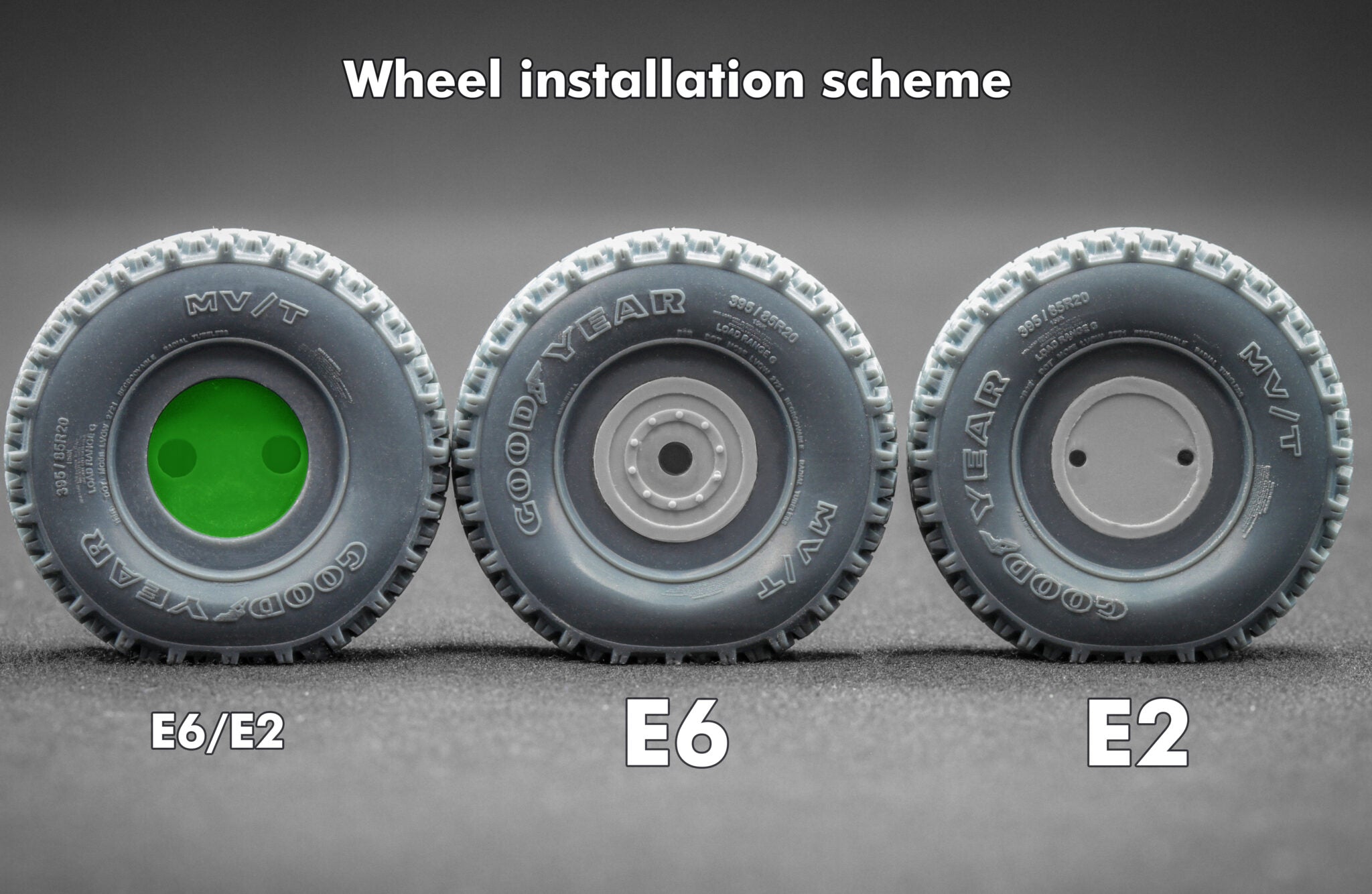 HIMARS Sagged Wheel Set with CTIS for Trumpeter (for Trumpeter model kit) 1:35 Scale X WM 35012S
