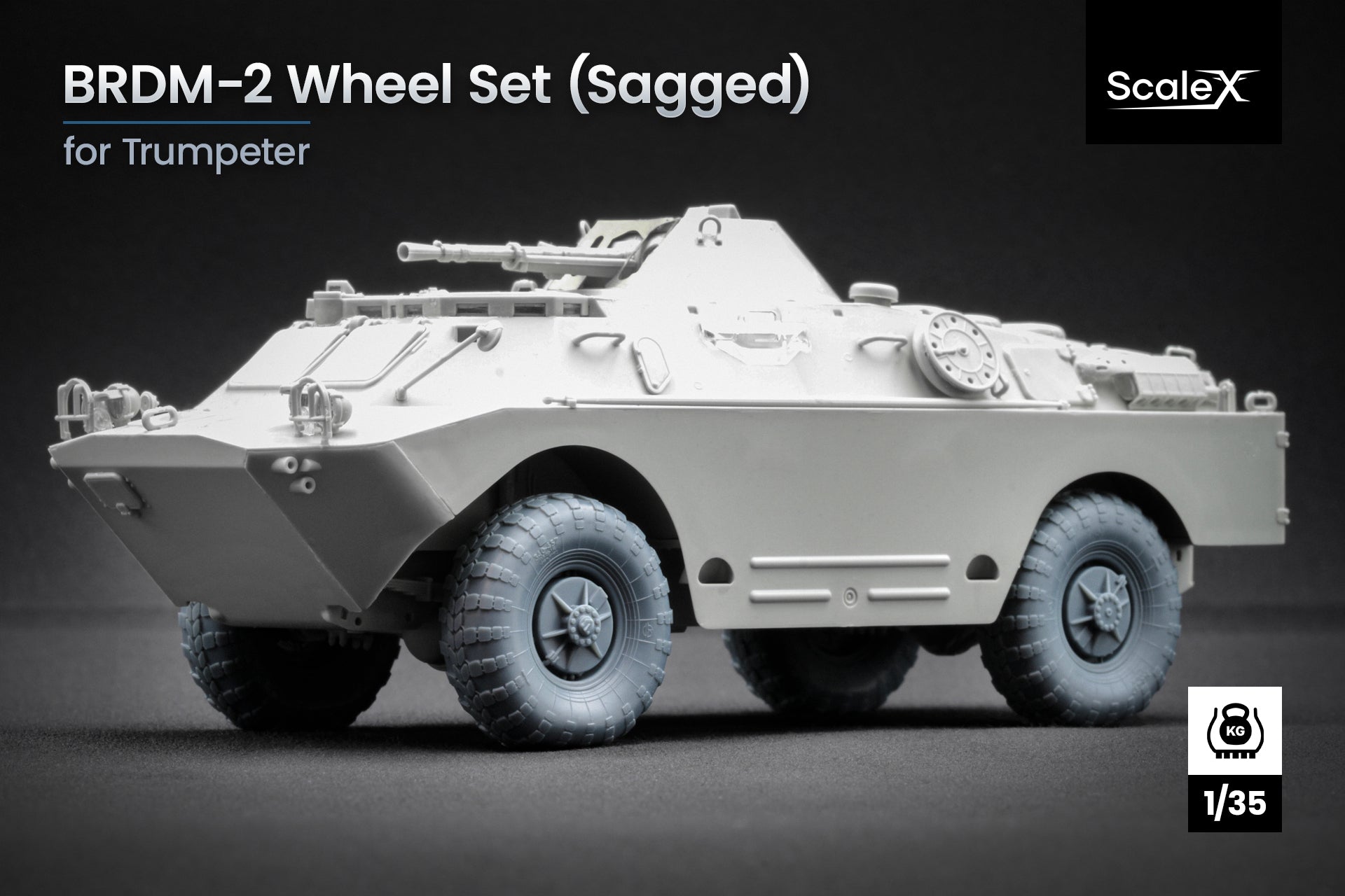 BRDM-2 Sagged Wheel Set (for Trumpeter model kit) 1:35 Scale X WM 35013S