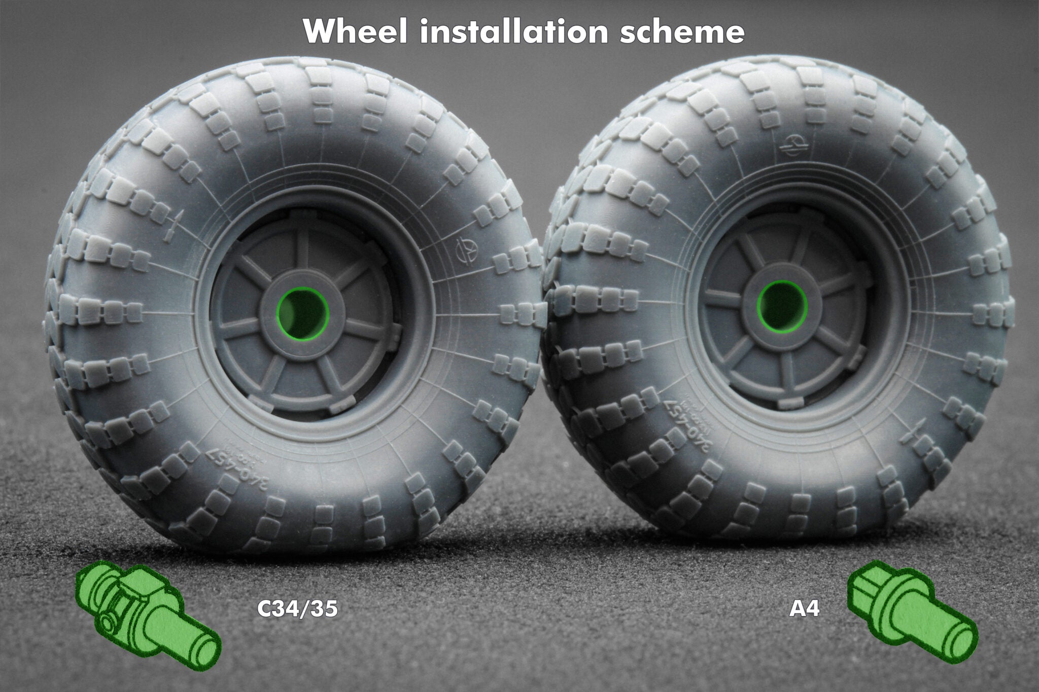 BRDM-2 Ordinary Wheel Set (for Trumpeter model kit) 1:35 Scale X WM 35013