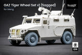 GAZ Tiger v1 Sagged Wheel Set (for Meng model kit) 1:35 Scale X WM 35015S