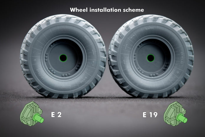GAZ Tiger v2 Sagged Wheel Set (with protection) (for Meng model kit) 1:35 Scale X WM 35016S