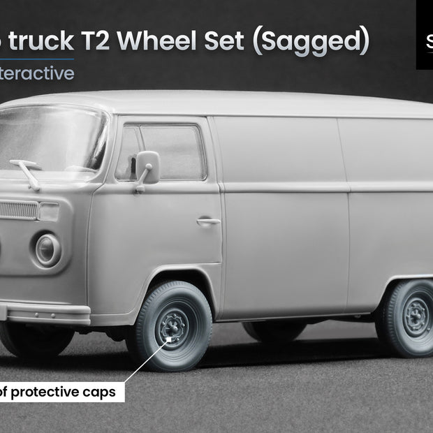 Cargo Truck T2 “Transporter” Sagged Wheel Set (for AK-Interactive model kit) 1:35 Scale X WM 35019S