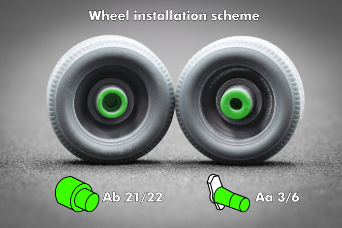 Cargo Truck T2 “Transporter” Sagged Wheel Set (for AK-Interactive model kit) 1:35 Scale X WM 35019S