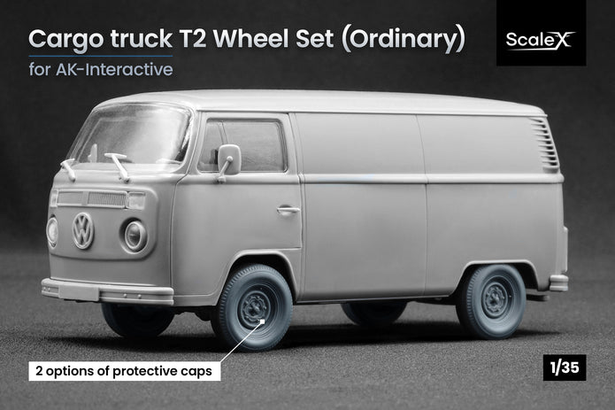 Cargo Truck T2 “Transporter” Ordinary Wheel Set (for AK-Interactive model kit) 1:35 Scale X WM 35019