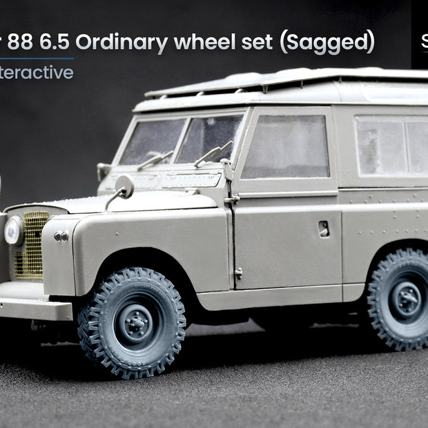 L. Rover 88 6.5 Sagged Wheel Set (for AK-Interactive model kit) 1:35 Scale X WM 35020S