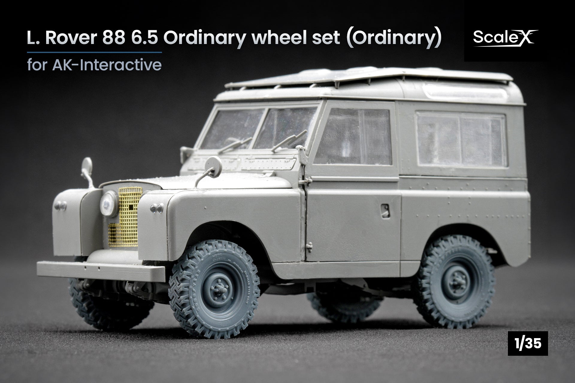 L. Rover 88 6.5 Ordinary Wheel Set (for AK-Interactive model kit) 1:35 Scale X WM 35020