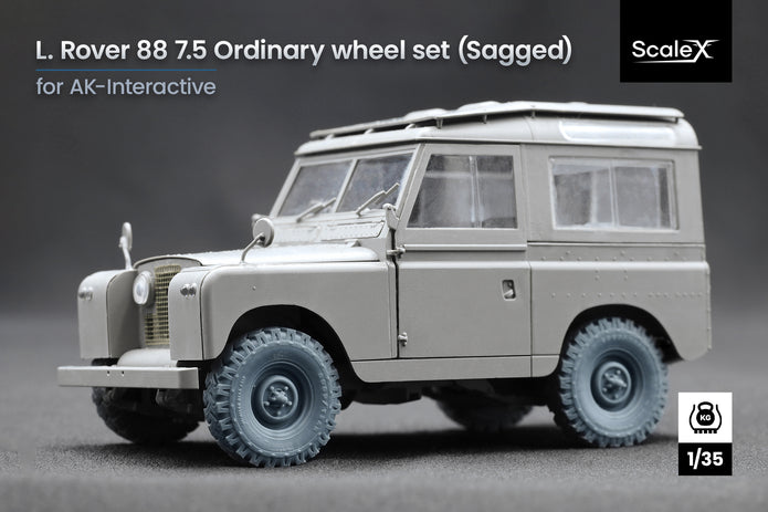 L. Rover 88 7.5 Sagged Wheel Set (for AK-Interactive model kit) 1:35 Scale X WM 35021S