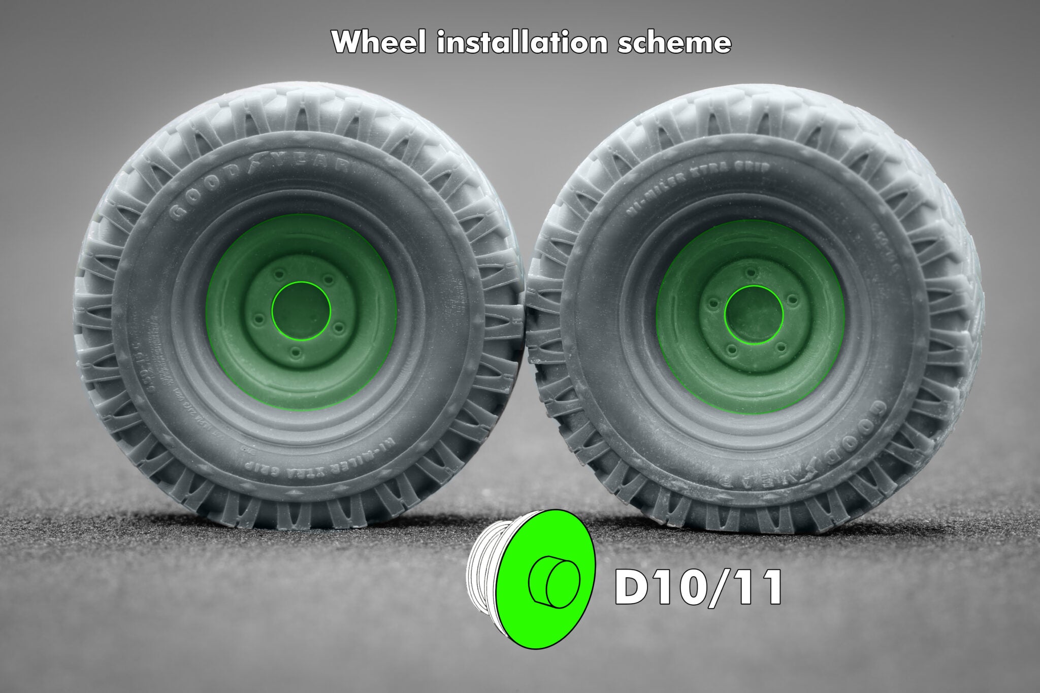 L. Rover 88 7.5 Ordinary Wheel Set (for AK-Interactive model kit) 1:35 Scale X WM 35021