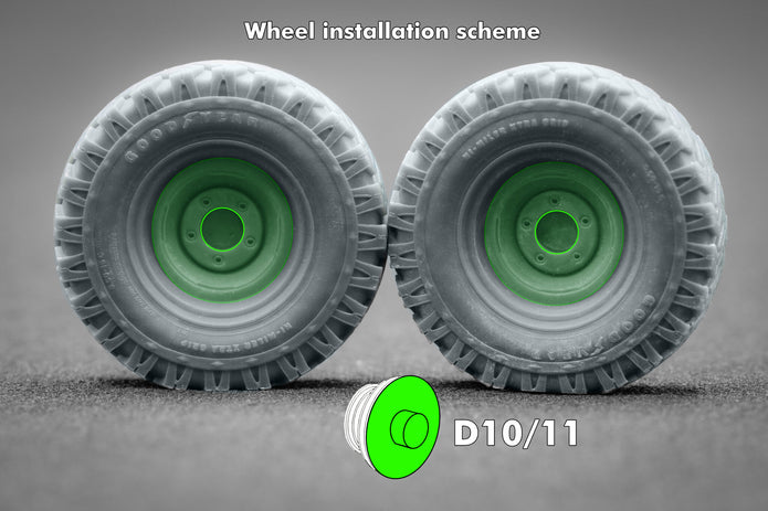 L. Rover 88 7.5 Ordinary Wheel Set (for AK-Interactive model kit) 1:35 Scale X WM 35021