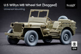 U.S Willys MB Sagged Wheel Set 1:35 Scale X WW 35001S