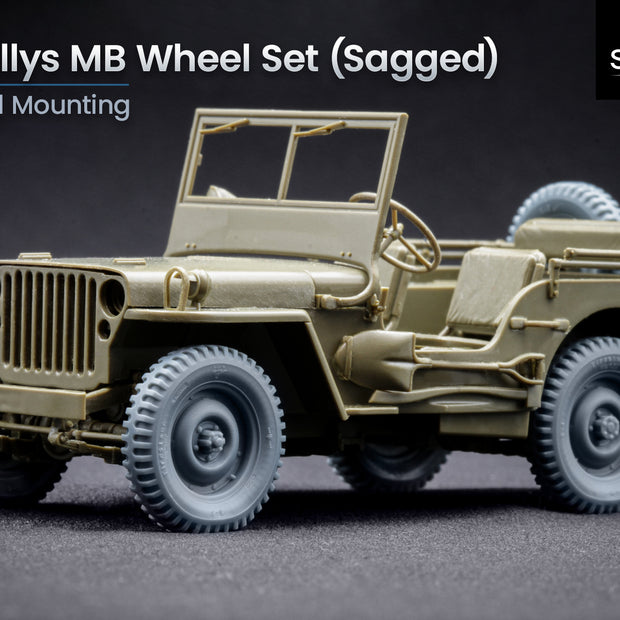 U.S Willys MB Sagged Wheel Set 1:35 Scale X WW 35001S