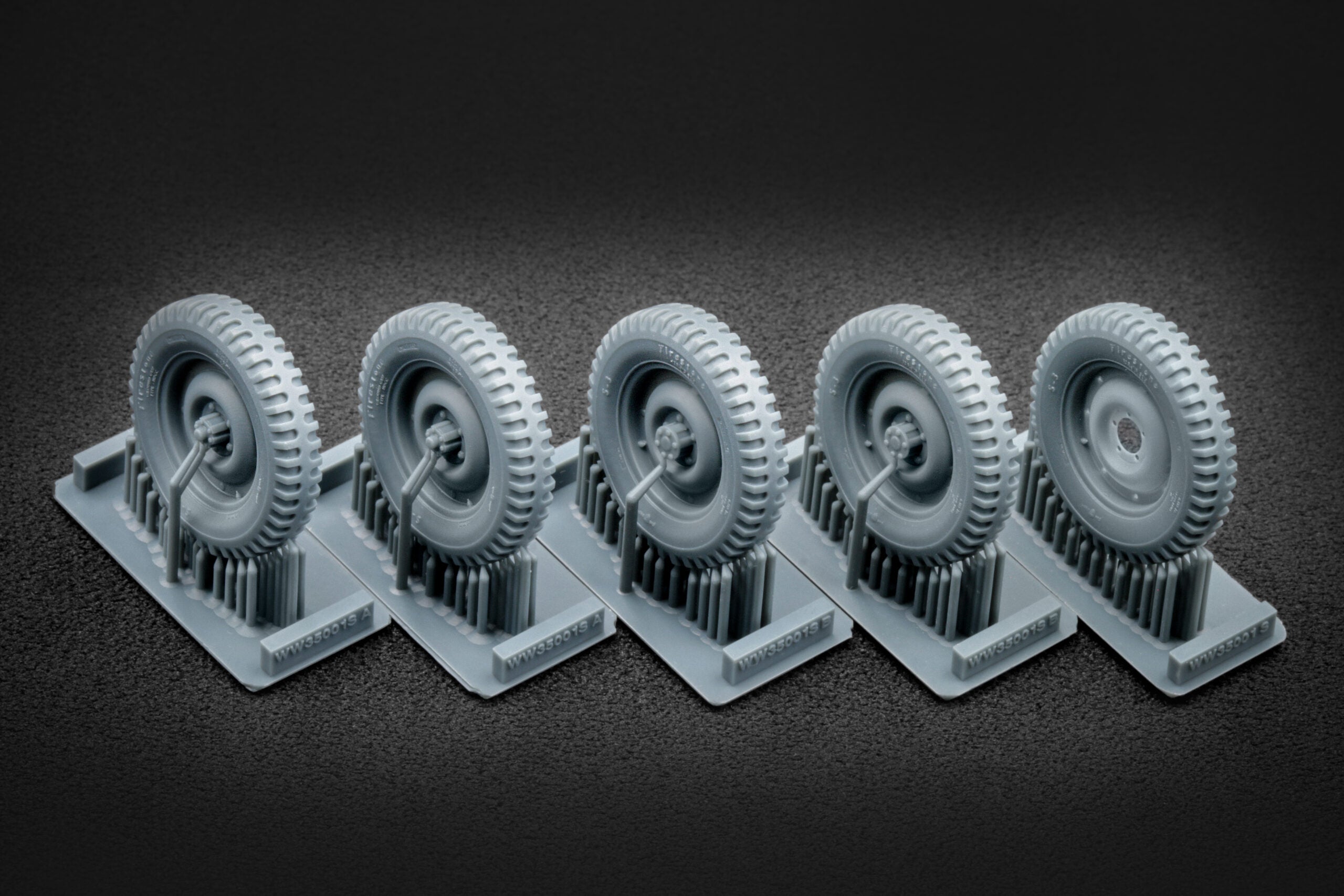 U.S Willys MB Sagged Wheel Set 1:35 Scale X WW 35001S