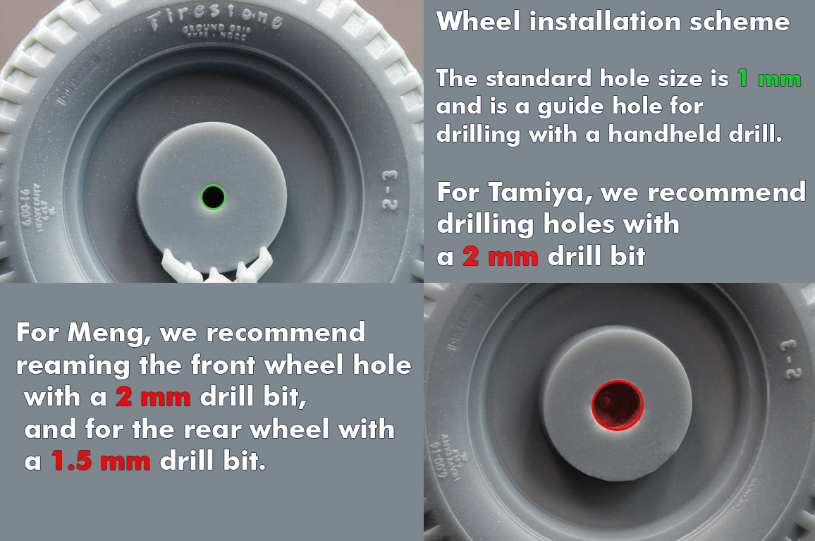 U.S Willys MB Sagged Wheel Set 1:35 Scale X WW 35001S