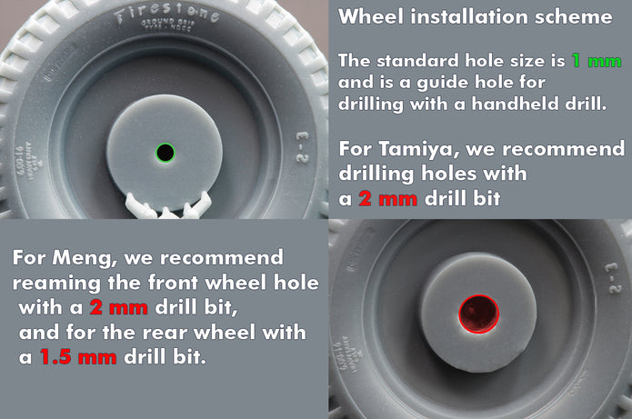 U.S Willys MB Sagged Wheel Set 1:35 Scale X WW 35001S