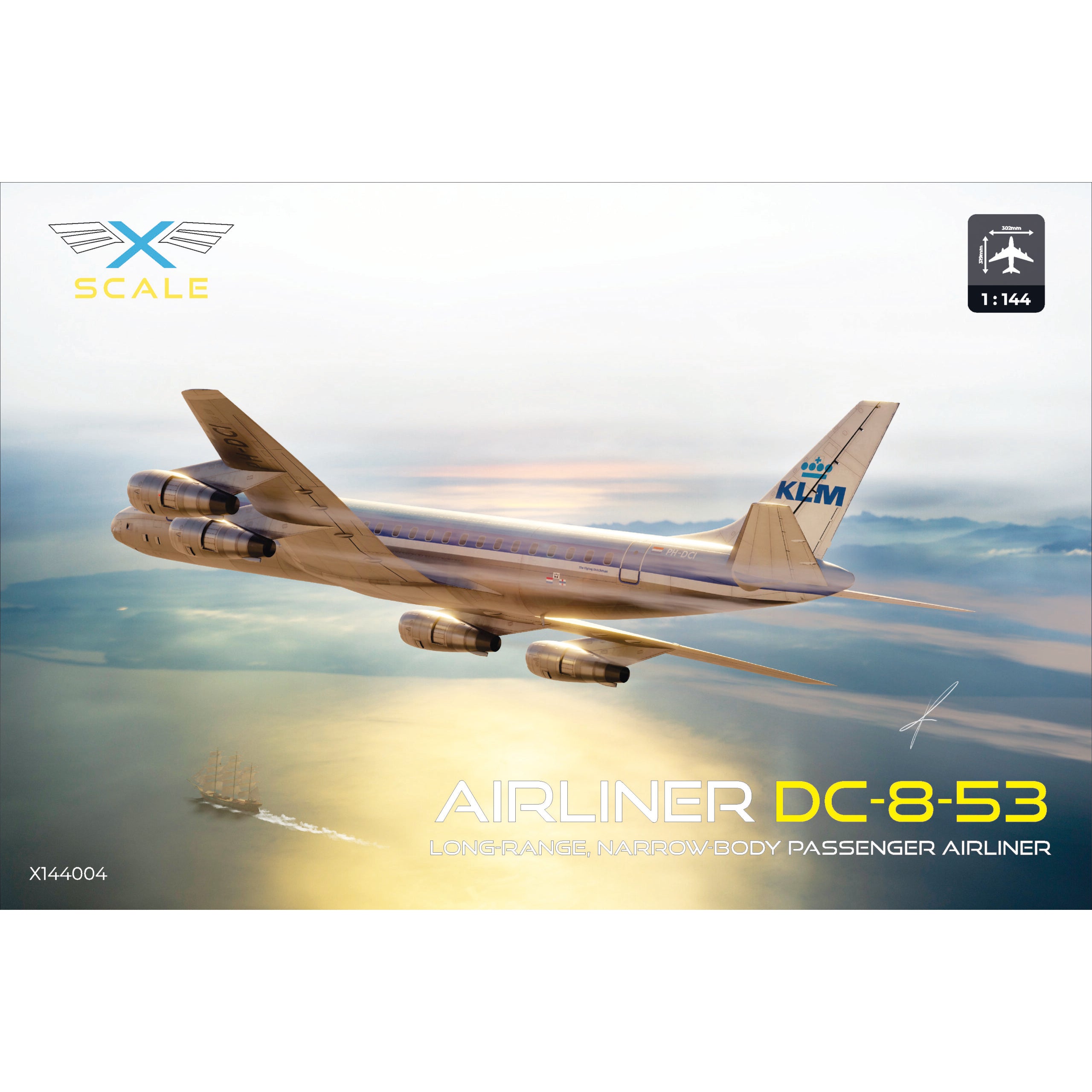 DC-8-53 KLM Scale 1:144 X-Scale 14404 Plastic Model Aircraft Kit