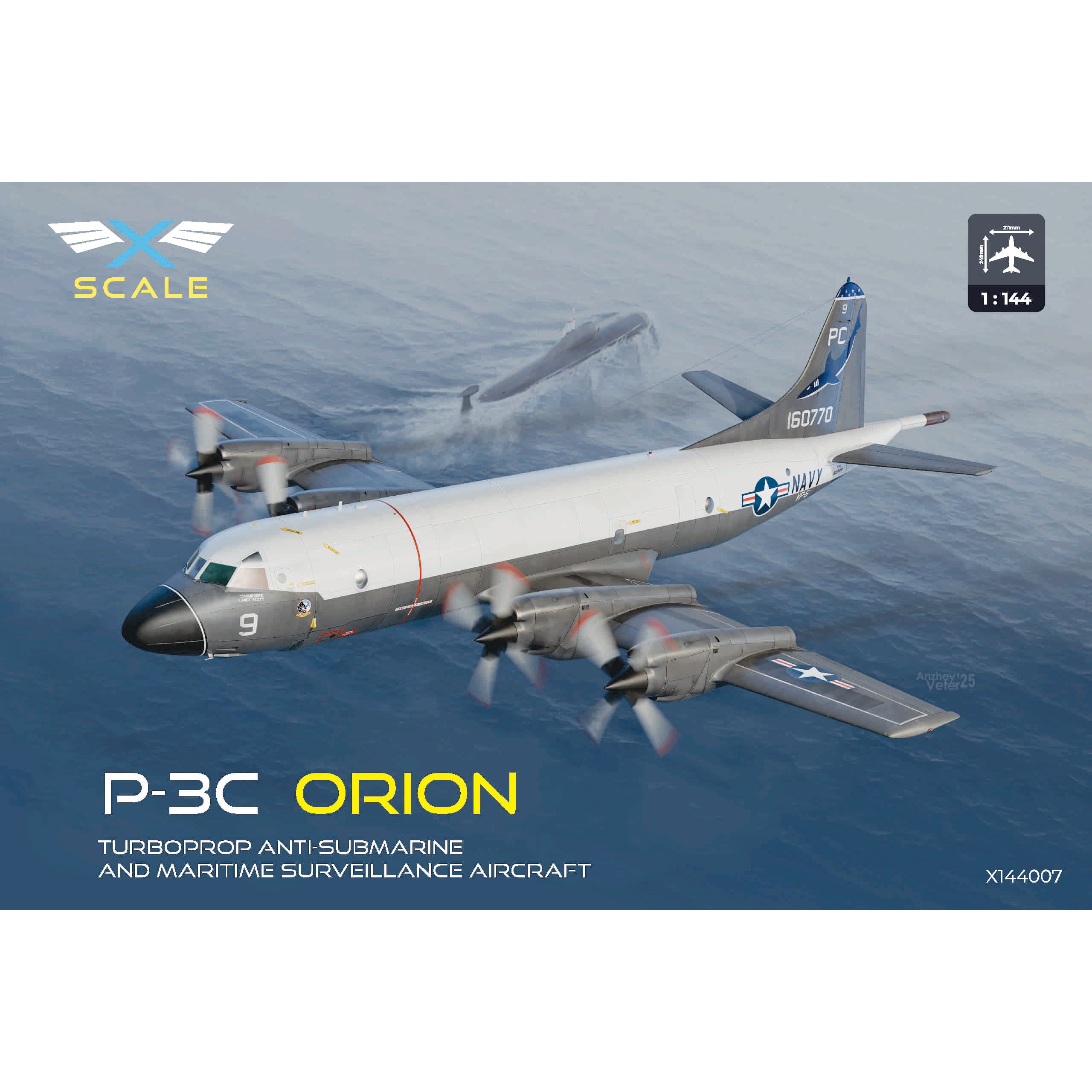 Lockheed P-3C Orion Scale 1:144 X-Scale-144007 Plastic Model Aircraft Kit