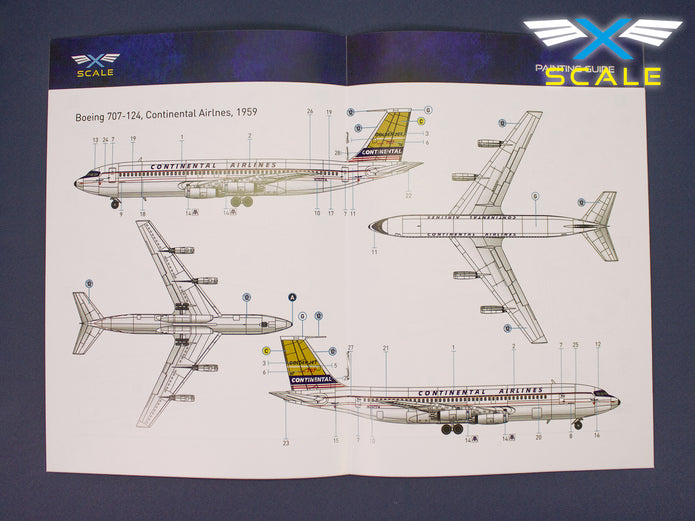 Boeing 707-124 Continental Scale 1:144 X-Scale-144008 Plastic Model Aircraft Kit