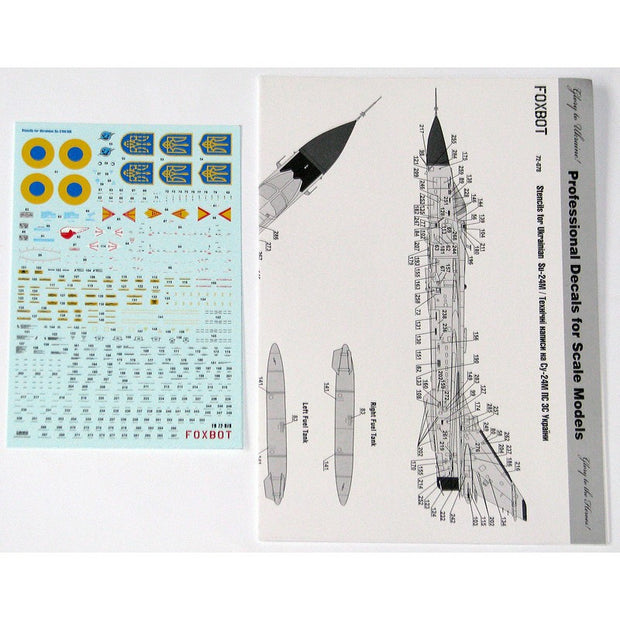 Foxbot 72-078 Decals Stencils for Sukhoi Su-24M, Ukrainian Air Force Scale 1:72 for Aircraft Plastic Model Kit