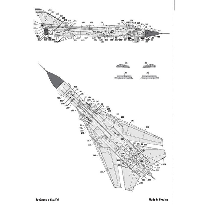 Foxbot 72-078 Decals Stencils for Sukhoi Su-24M, Ukrainian Air Force Scale 1:72 for Aircraft Plastic Model Kit